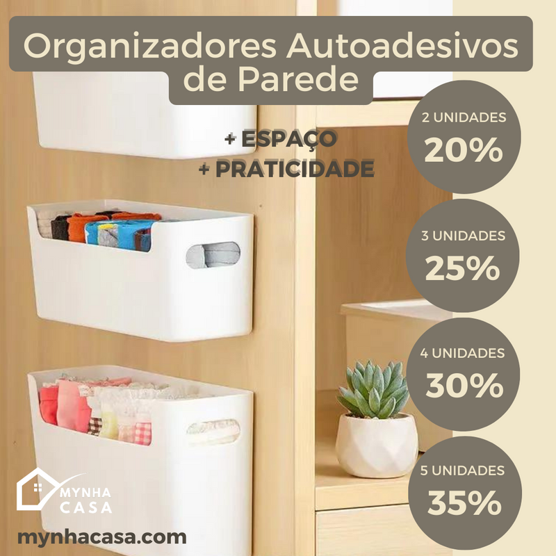 Organizadores Autoadesivos de Parede