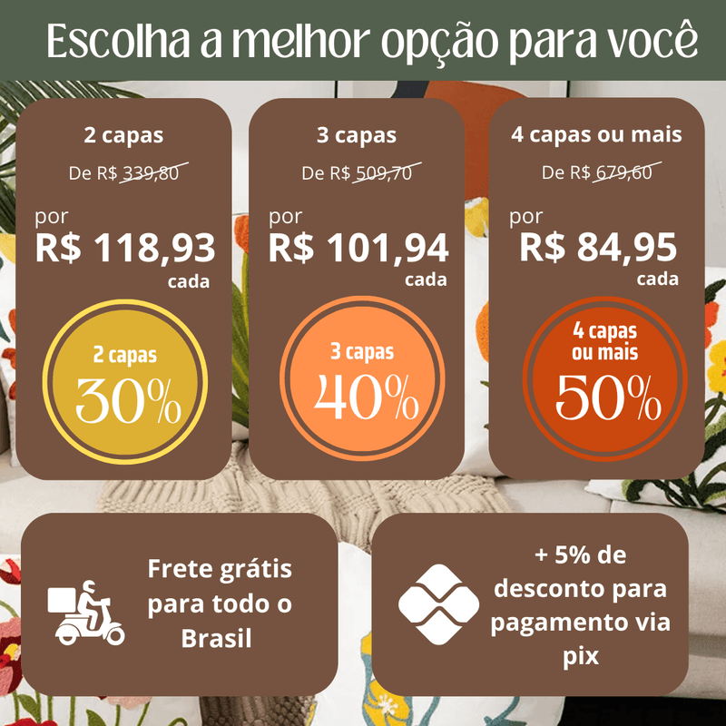 Capa de almofada Coleção Plantas