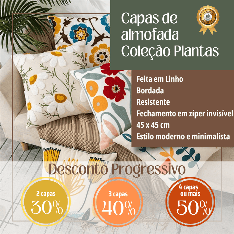 Capa de almofada Coleção Plantas