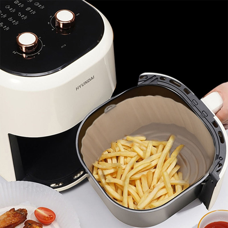 Assadeira de Silicone para Airfryer - Reutilizavel e Antiaderente