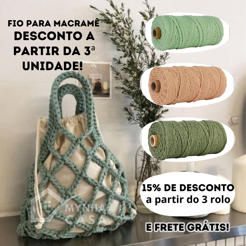 Fio 3mm para Macramê/Crochê